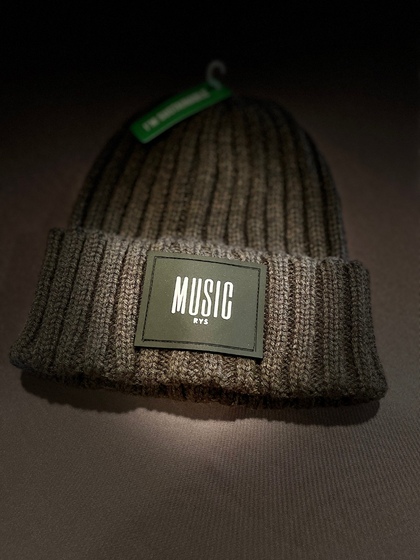 "MUSIC" Cable Knit Beanie